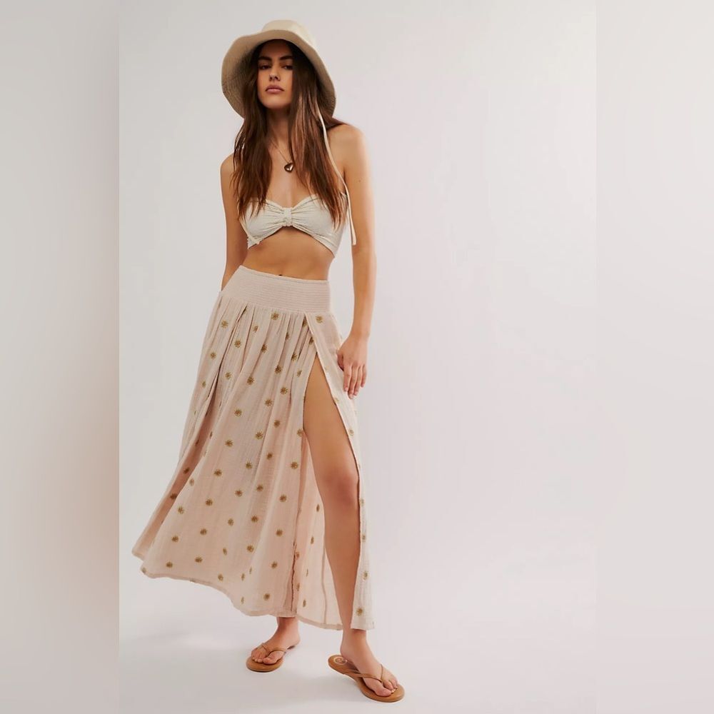 Free People Women's Real Love Cotton Embroidered Maxi Skirt